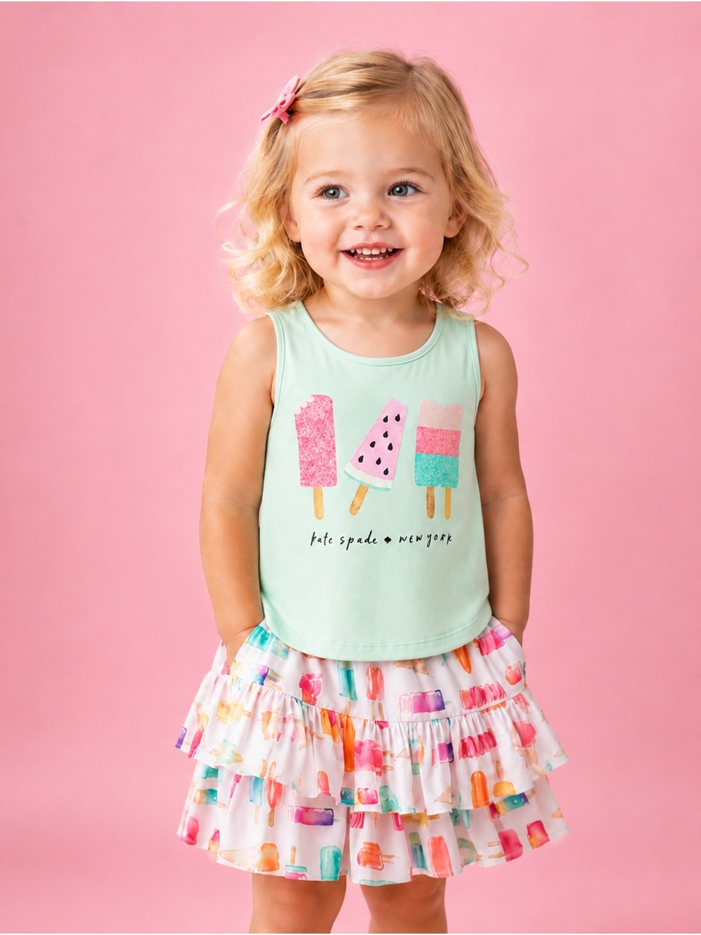 Kate Spade New York -Mint Popsicle Tank with Matching Skirt-2T